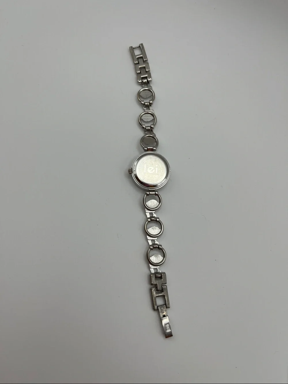 lei Silver Dolphin Link Watch with Blue Dial